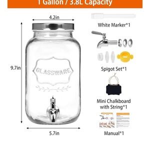 Gallon Glass Drinks Dispenser for Parties